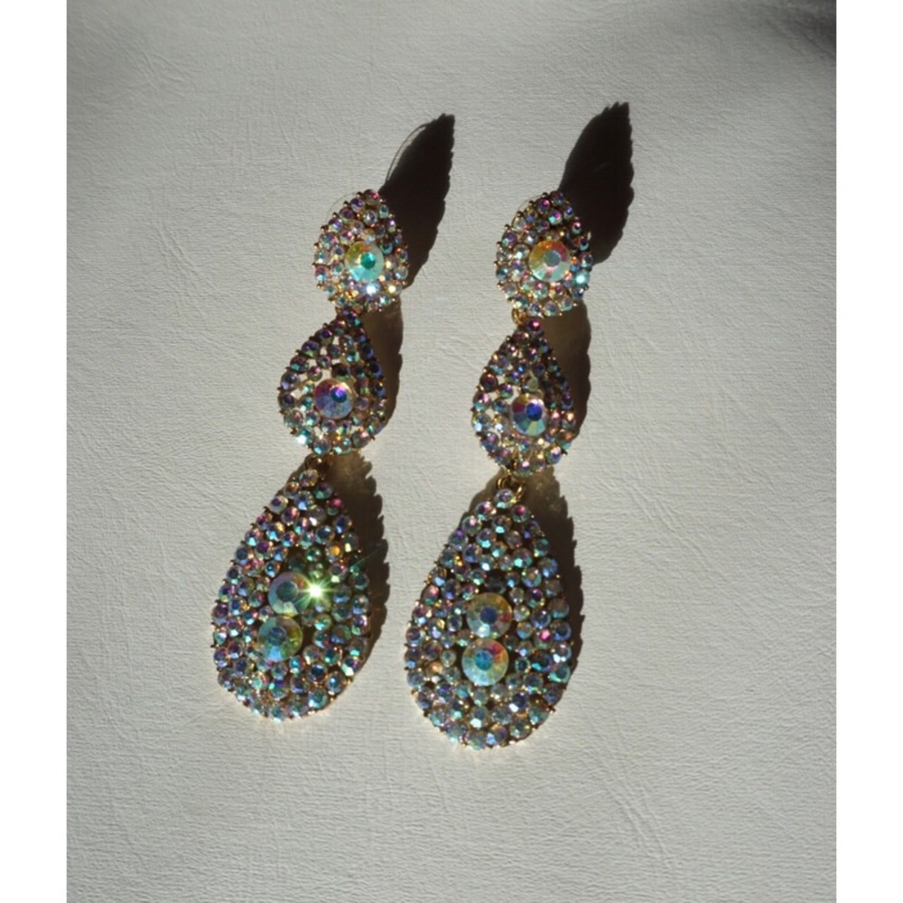 Long AB Stone Earrings